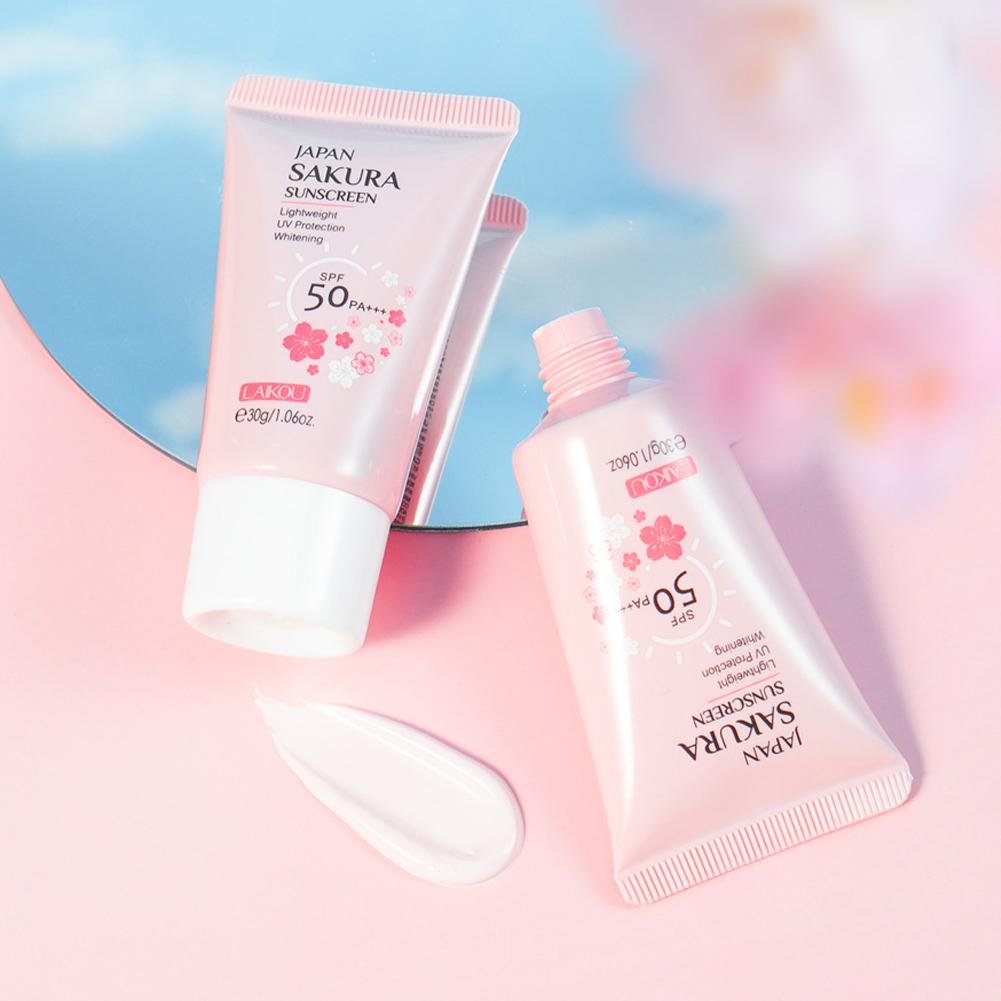 SPF50 Sonnencreme Sakura Gesicht & Körper Sonnenschutz 30ml Natürlich Feuchtigkeitsspendend Wasserfest Haut Sonnenschutz Schützt Beruhigt