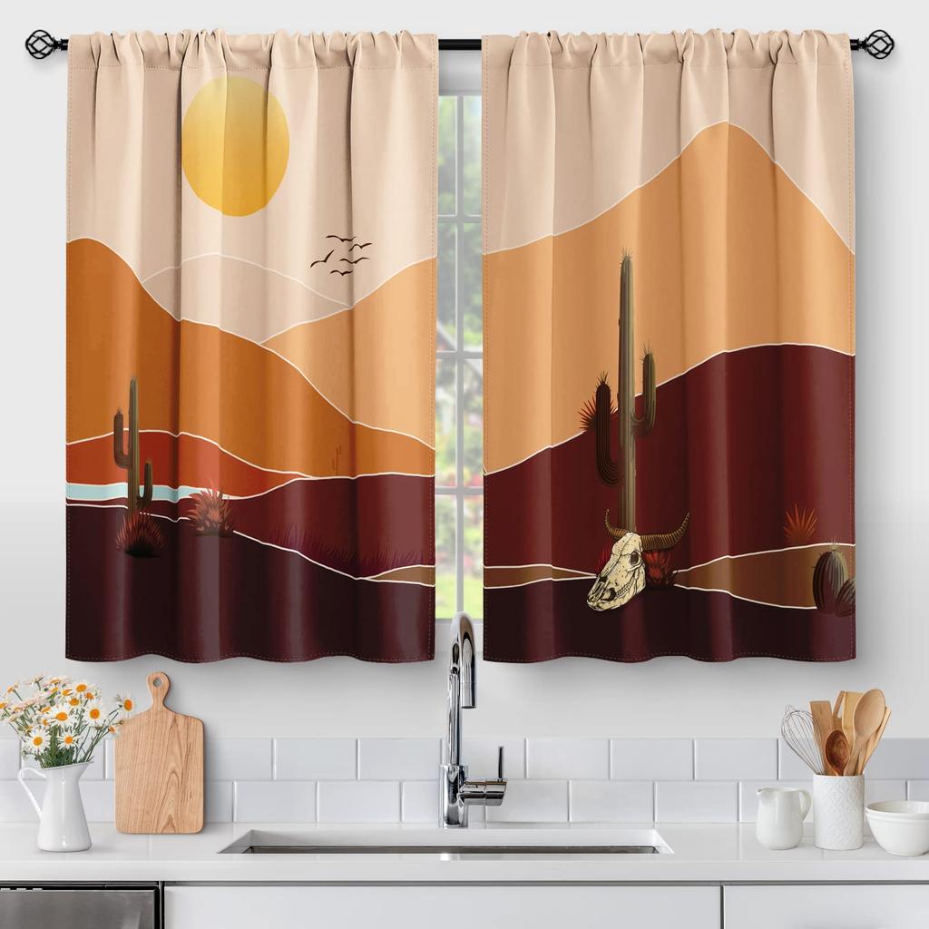 Blumig Vintage Blume Küchenvorhänge Rustikal Blau Tulpe Bauernhaus Kurz Café Stufenvorhänge Dekor Für Stangeneinschub Fensterdraperien