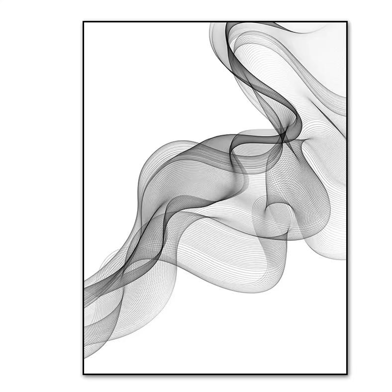 

Черно-белый абстрактный волнистый постер с принтом на холсте, картина минимализм, внутренняя настенная художественная картина для гостиной, домашний декор 21x30cm No Framed