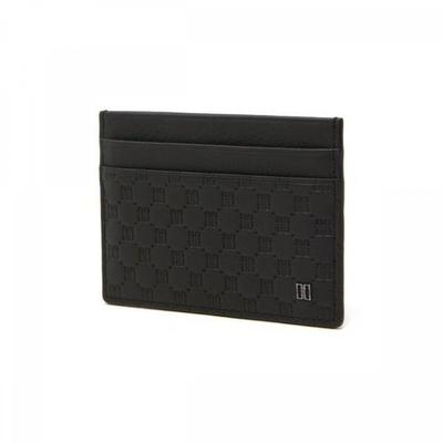 Black Leather Embossed Dd Pattern Card Holder Dbho2e369