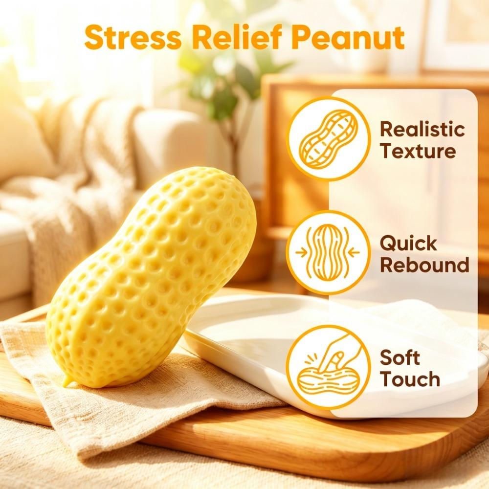 11cm Simulated Peanut Slow Rebound Squishy Toy, Butterly Soft Texture Stress Relief Ball, Calming ASMR Sensory Fidget Toy