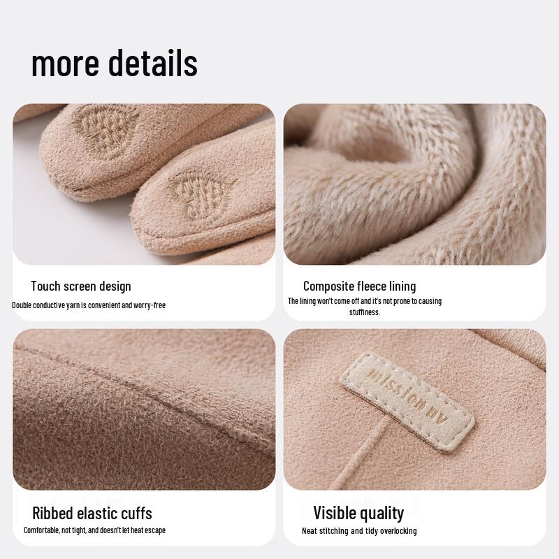 MISSION Women's Winter Fleece-Lined Touchscreen Gloves