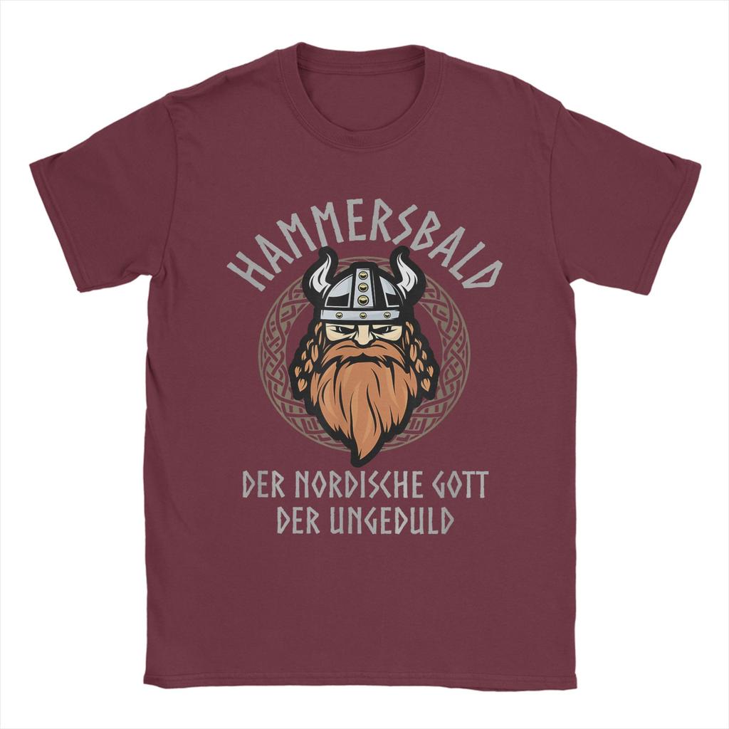 Hammersbald Viking God of Impatience T Shirt Men Cotton Vintage TShirts Crew Neck Tees Short Sleeve Tops Graphic Printed