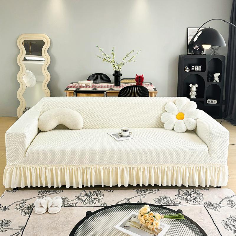 High End Skirted Sofa Cover for Home Use All Season Universal Elastic Anti Slip Sofa Cushion Cover with A Cloth Cover