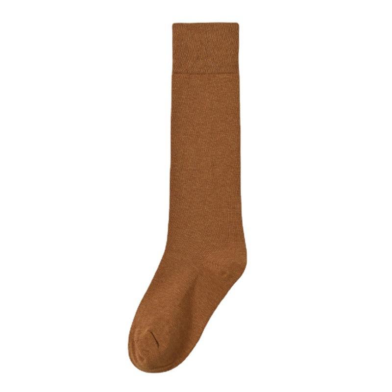 5 Pairs of Female Spring and Autumn Pure Cotton No Trace But Knee Long Leg Socks