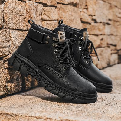 Fashion 2024 Genuine Leather Classic Outdoor High Top Casual Shoes High Quality Men Boots Non-Slip Men Winter Plush Snow Boots