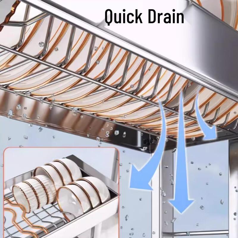 Double-Layer 304 Stainless Steel Over-Sink Dish Drying Rack