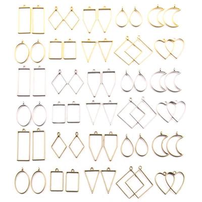 3-Color DIY Alloy Jewelry Geometric Epoxy Resin Mold Frames 