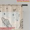 2PCS Digital Printed Sheer Curtain, Saturn Astronaut Space Print, Cosmic Galaxy Sci Fi for Living Room Bedroom Home Decor