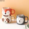 Hand-painted Cartoon Animal Ceramic Mug Creative Breakfast Oat Milk Cup Afternoon Tea Coffee Cup Home Drinking Set Wedding Gift