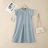 ZANZEA Women Casual Stand Collar Summer Sleeveless Dress