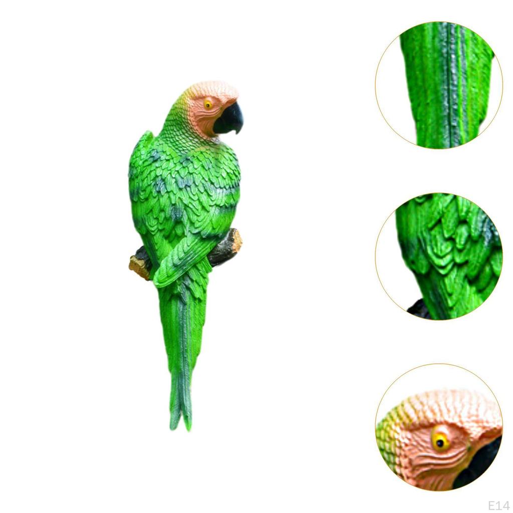 Resin Wall Bird Statue Birds Art Lawn Figurine Animal Ornament for Garden