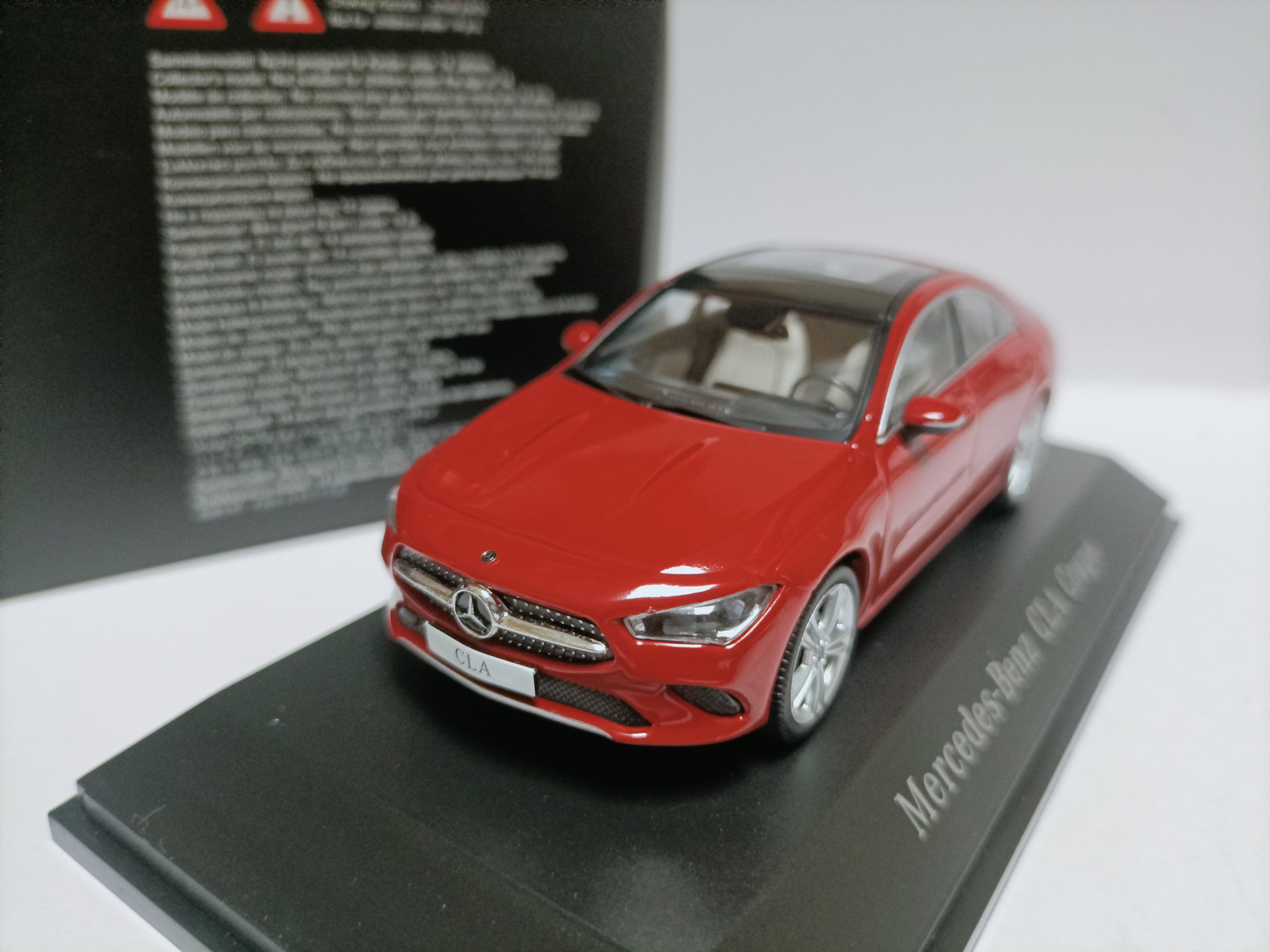 

Spark 1:43 Original Mercedes-benz C118 Cla Coupe 2019 Red Alloy Diecast Car Model Toy