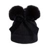Double Ball Bow Cross-border Preferred Baby Hat Yarn Children's Hat Thickened Baby Hat Children's Knitted Hat