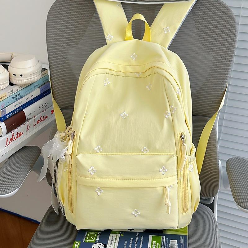Schoolbag Korean Ins Mori Sweet Backpack High Value College Style Embroidery Flower Middle School Student Schoolbag Women's Backpack