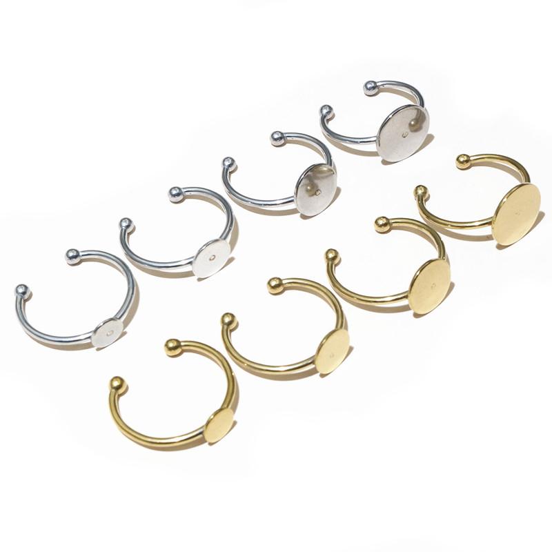 10pcs 6-12mm Stainless Steel Craft Ring Cabochons Blank Base Setting Flat Bezel Tray DIY Jewelry Making Accessories Findings