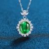 S925 Sterling Silver Gemstone Necklace: Blue, Yellow, Red, Green Retro Luxury Style for Women