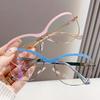 Occhiali per Miopia Blocca Luce Blu Donna Moda Nuovo Rosa Ovale Metallo Montatura Grande Occhiali da Vista Trend Marca Occhiali per Computer
