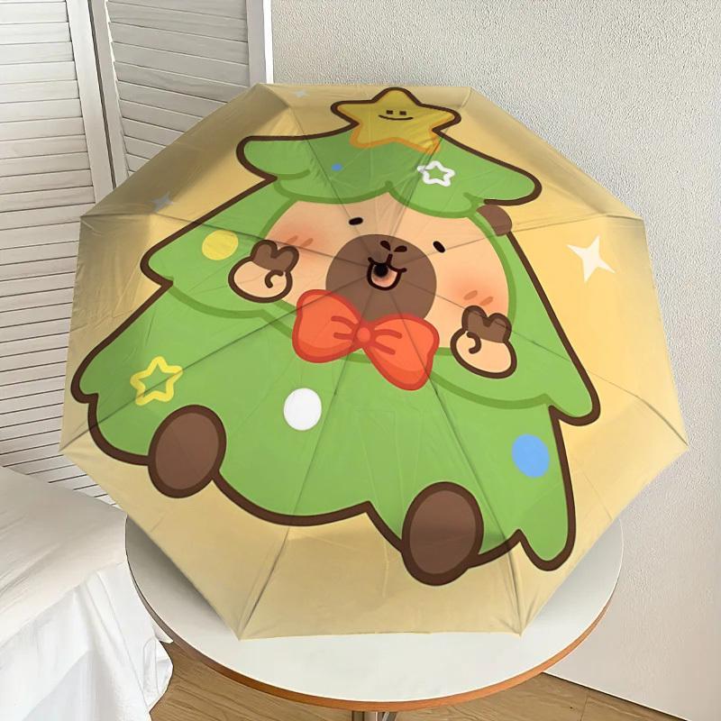 1PC Christmas tree bear Umbrella-8-Rib Reinforced, Automatic Open, Lightweight & Durable, Cute Fashion Accessory for Outdoor-T344