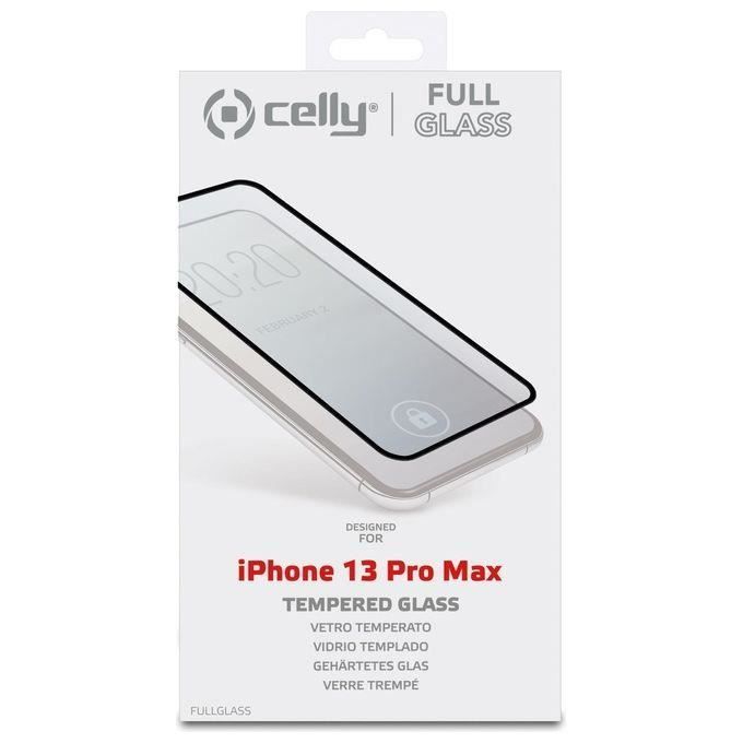 Protection d'écran - celly - iphone 13 pro max - verre trempé 2,5d - résistant aux rayures - facile à installer