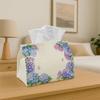 1pc Vintage Floral Polyester Tissue Box - Hydrangea Blue Frame Modern Design, Perfect for Holiday Tables, Family Dinners, And Bathroom Decor Tissue Bo