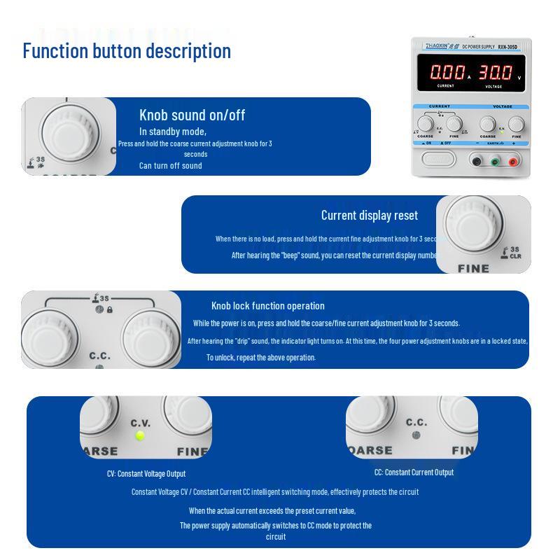 ZHAOXIN RXN-305D Adjustable Linear DC Power Supply, 30V 5A