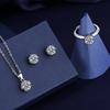 925 Silver Jewelry Set AAAAA Zircon Fashion Women Elegant Necklace Earrings Ring Birthday Party Wedding Gift
