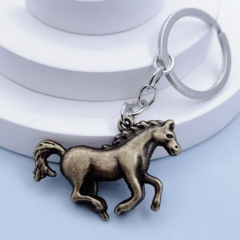 Vintage Metal Horse Keychain Pendant Backpack Hangings Decoration Souvenirs Gifts