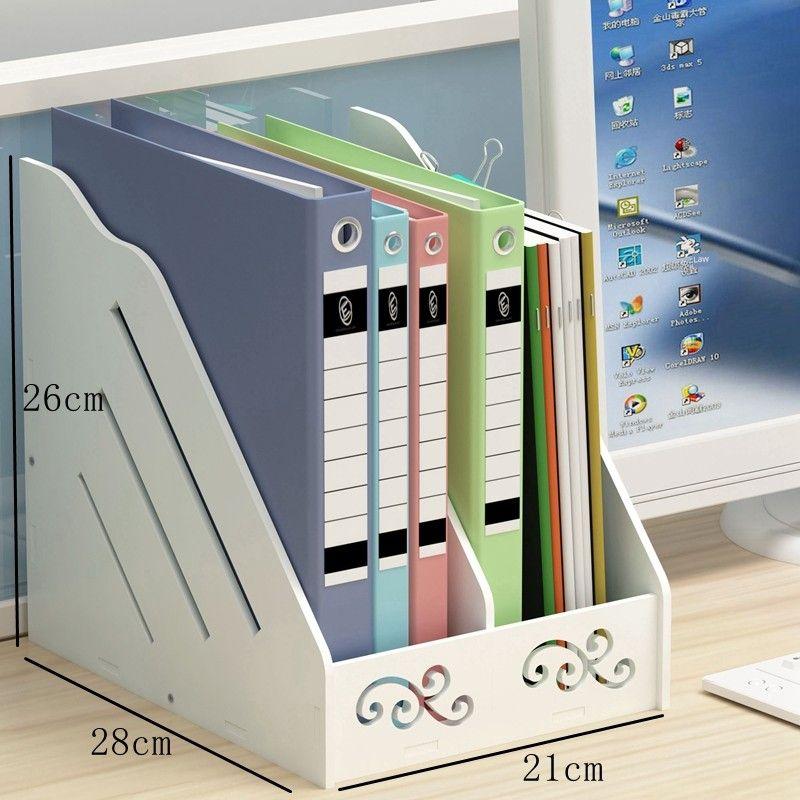 File Box Document Rack Four-Column Office Supplies Desktop Storage Basket Folder Storage Box Thickened Quadruple File Shelf