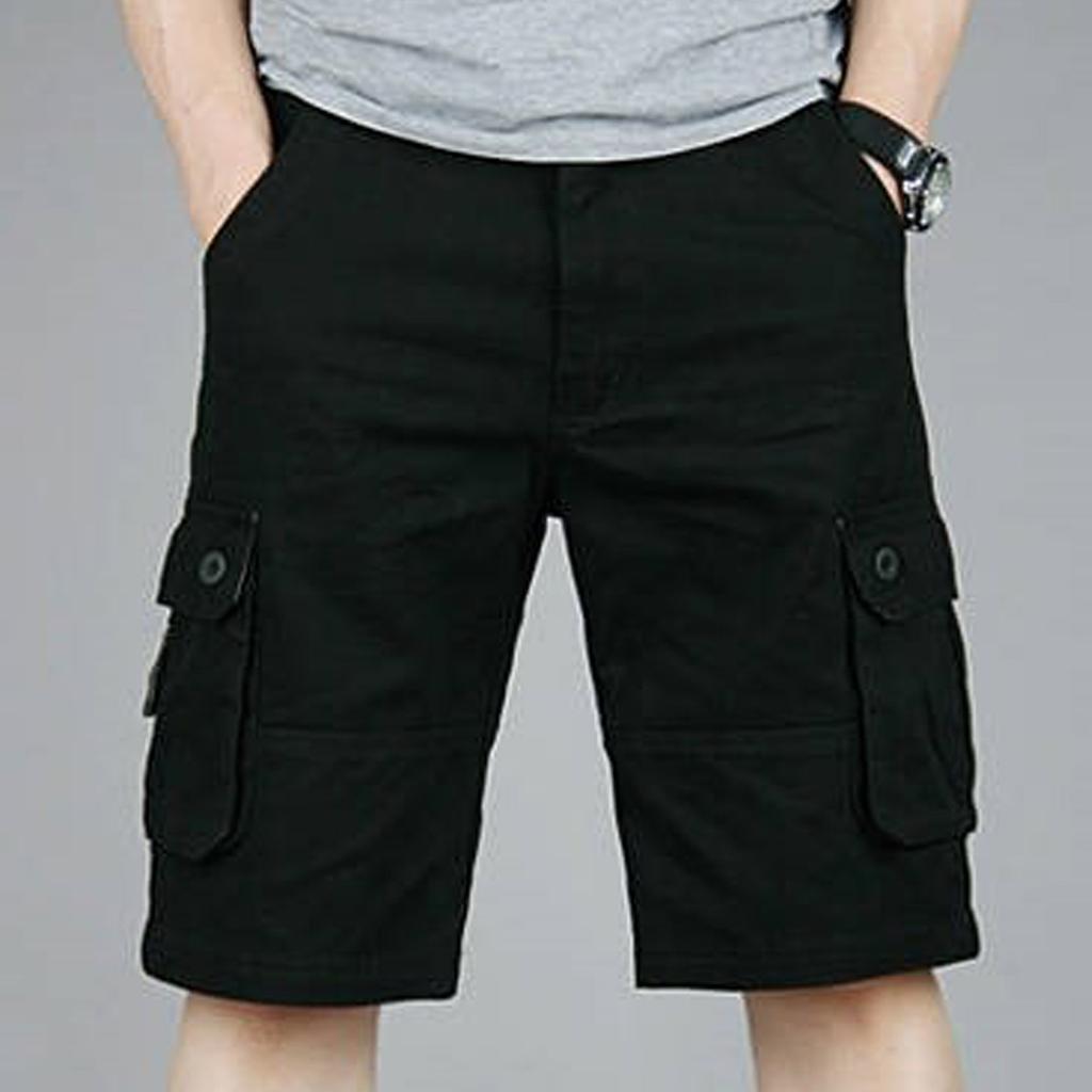 Men's Fashion Loose Casual Outdoor Shorts Multi Pocket Color Cargo Pants