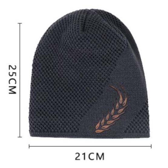 WTEMPO Solid Color Inner Fleece Caps Men Autumn and Winter Elastic Knitted Pile Caps Outdoor Sports Cycling Cold-proof Ear-protecting Thick Hats