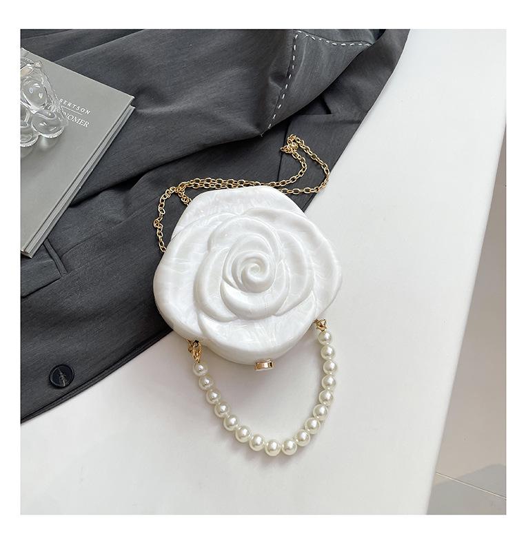New Fashion Rose Evening Bag - European & American Stylish Box Bag with Coin & Lipstick Holder, Chain Crossbody.