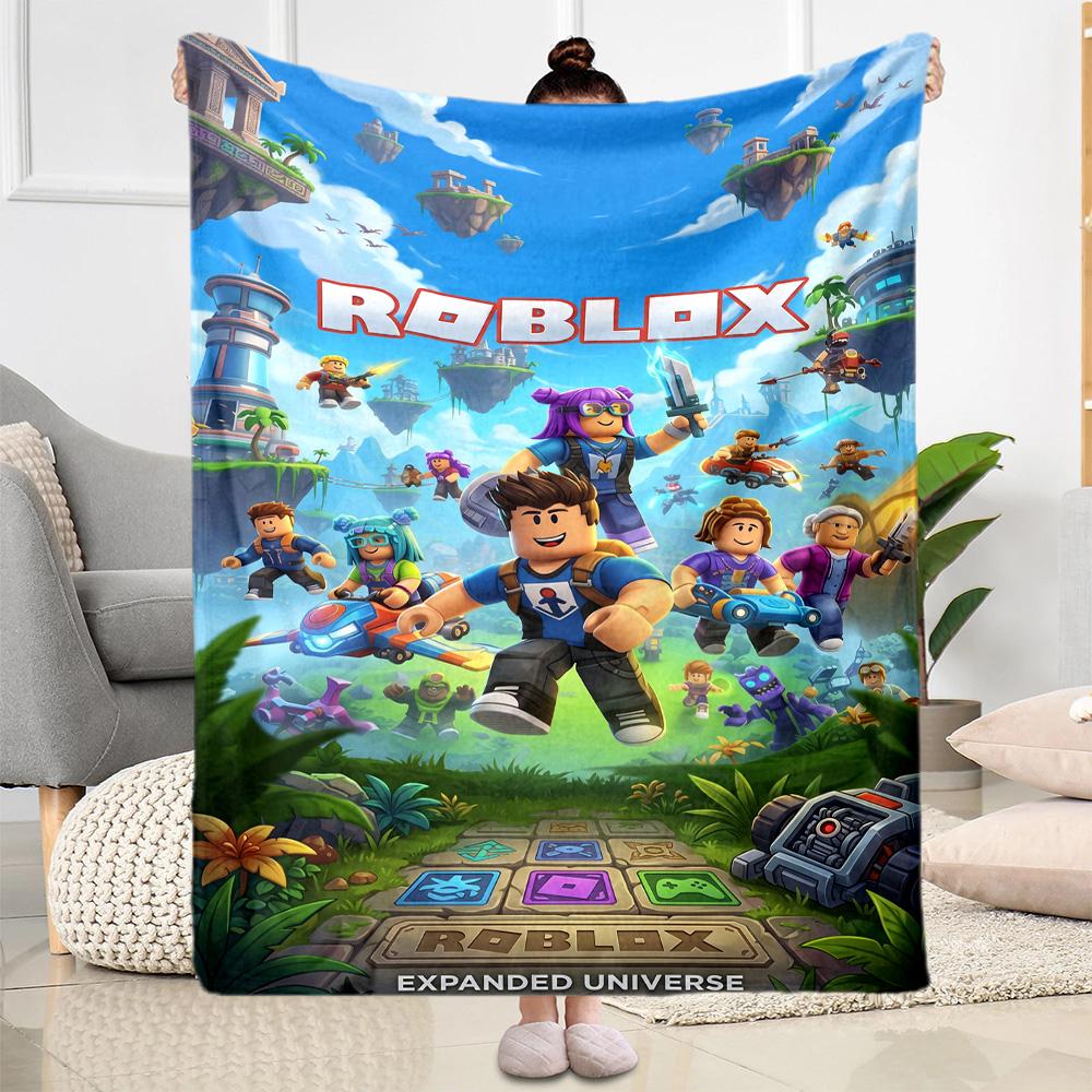 Roblox 234 Blanket Soft Warm Cozy Suitable for Bed Picnics Office Four Seasons Universal Playful Design Unique Gift for Family and Friends Camping