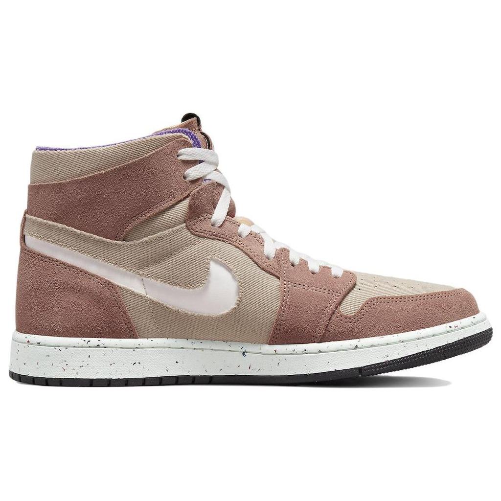 Air Jordan 1 High Zoom Comfort Fossil Stone Men Sneakers Pink Fossil-Rose Psychic-Purple CT0978-201