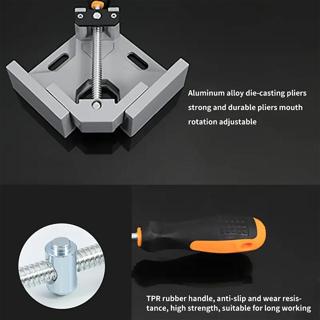 Adjustable Right Angle Clamp With Rocking - Aluminum Alloy, Single Handle 90 Degree Angle Clamp For Woodworking, DIY Projects, Welding,