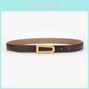 Ceinture en cuir pour femme avec boucle en alliage, accessoire élégant pour robes et jeans.
