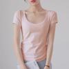 Women's Slim Fit White Round Neck Pure Cotton Short Sleeve T-Shirt - Summer 2025