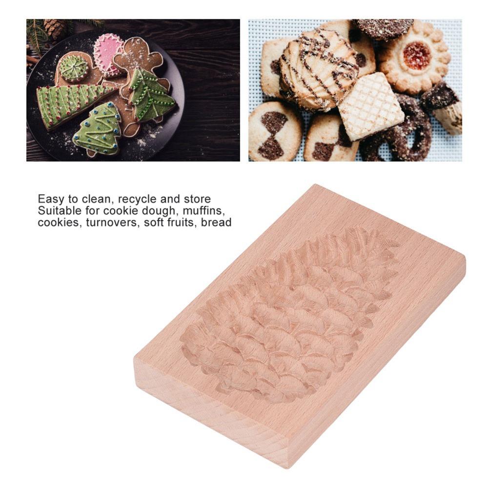 Natural Beech Wood Wooden Cookie Mold Baking Stamp Home Baking