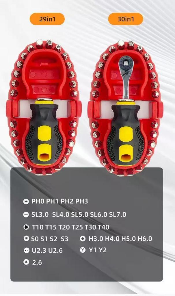 Multi-Functional 30-in-1 Cross-Head Portable Screwdriver Set