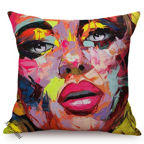 Celebrity Portrait Abstract Oil Painting Design Decoration Cushion Cover Funky Art Luxury Home Decor Sofa Throw Pillow Case