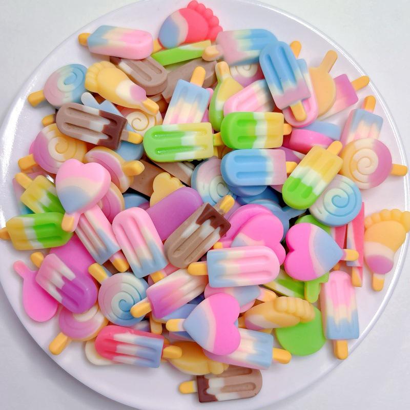 

Gradient Heart Popsicle Lollipop DIY Phone Case Decoration: Cute Girlish Resin Accessories