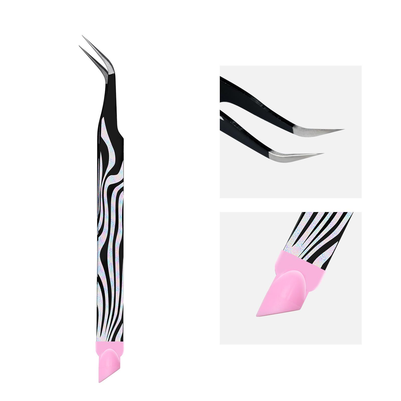 

Пинцет из нержавеющей стали «Ледяной цветок» для маникюра и наращивания ресниц с силиконовой прижимной палочкой