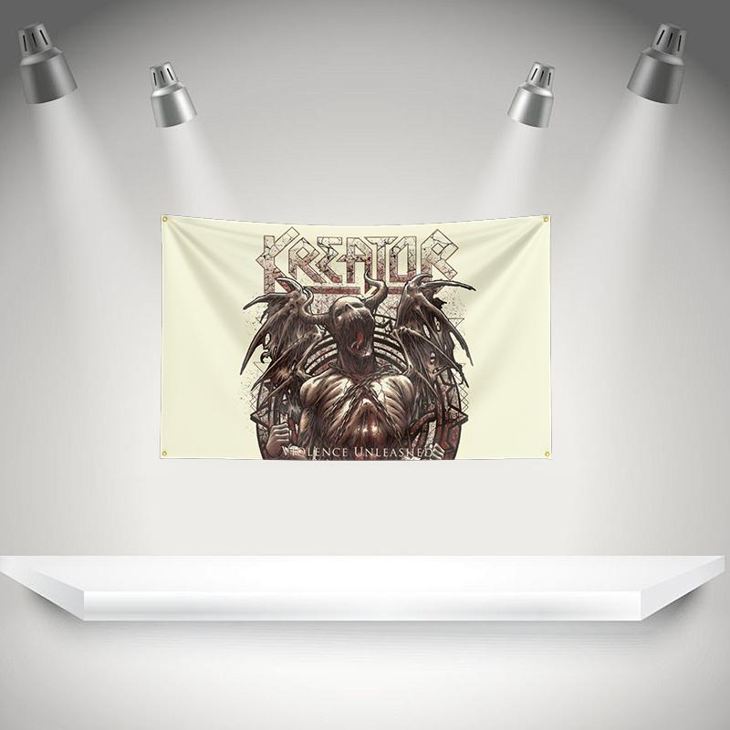 K-Kreators Flag Rock Music Band Banner HD Printing Tapestry Exhibition, Music Band Fans, Garage Decor