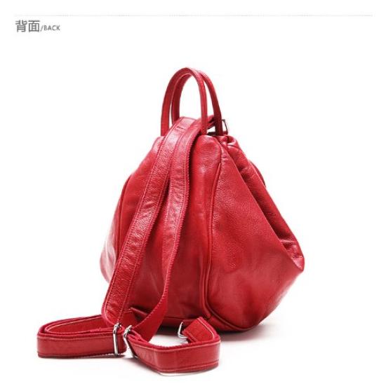 Genuine Cowhide Leather Backpack Bag [IUHA] 3-way (mb1102002003) (Red)