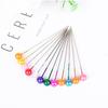 100Pcs Dressmaking Pins Colorful Round Pearl Head Needles Straight Sewing Pins For DIY Sewing Embroidery Patchwork Positioning
