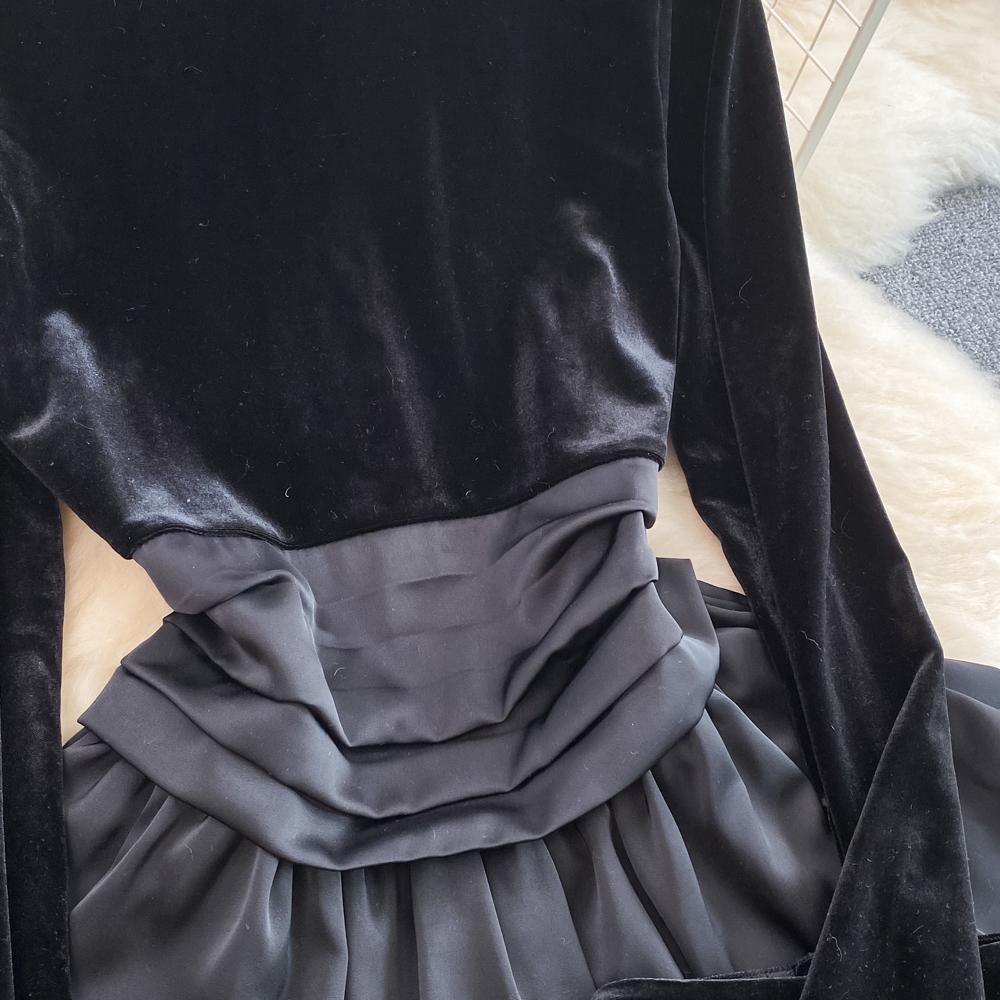 Sweet Casual Two Piece Set Women Ruffles Patchwork Shirts Solid Color High Waist Skirts Suits Autumn Winter Fashion Party Sets