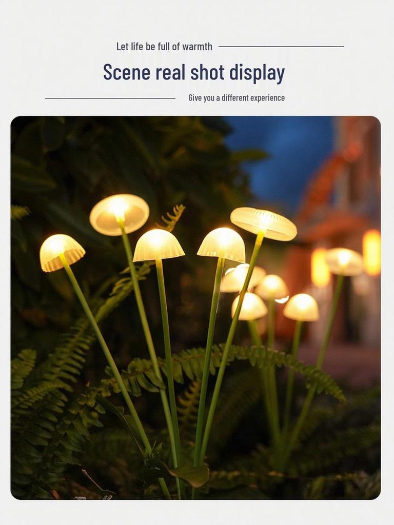 Solarquallen-Landschaftsleuchten: Dekorationen für Außenhof & Rasen, Atmosphäre & Pilzbeleuchtung