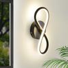 LED Indoor Wall Sconce - NETTLIFE - Curved Design - Black - 7W - Warm White 3000K