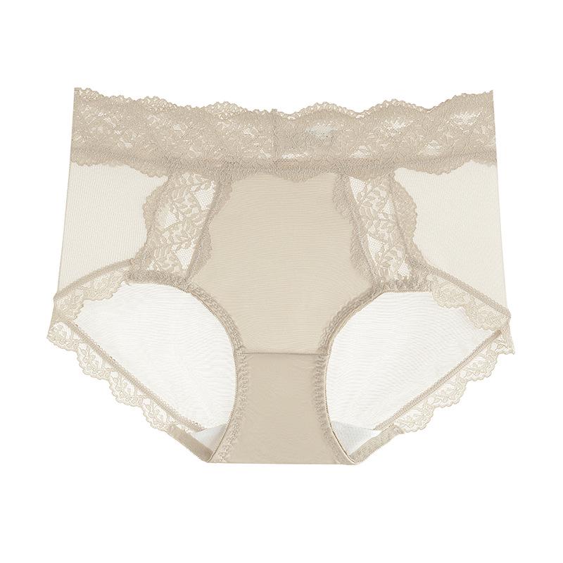 Satin Cool Comfort Damen Slips mit mittelhohem Bund aus Eis-Seide mit atmungsaktivem Maulbeerseiden-Schritt