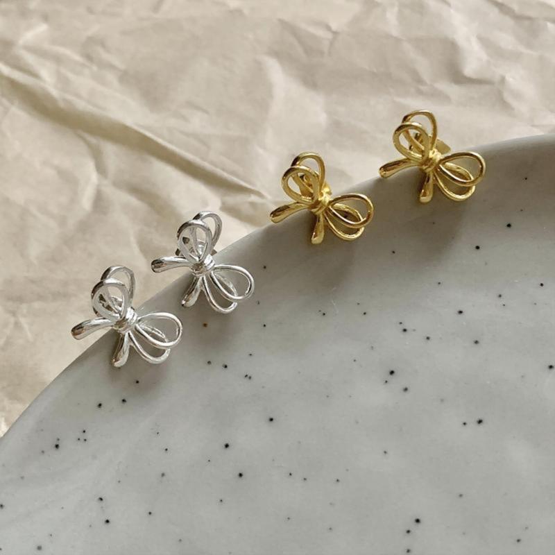 Modern Bowknot Earrings Accessories Dainty Ear Studs Ear Pendant Jewelry Charm Trendy Ear Accessory for Everyday Wear